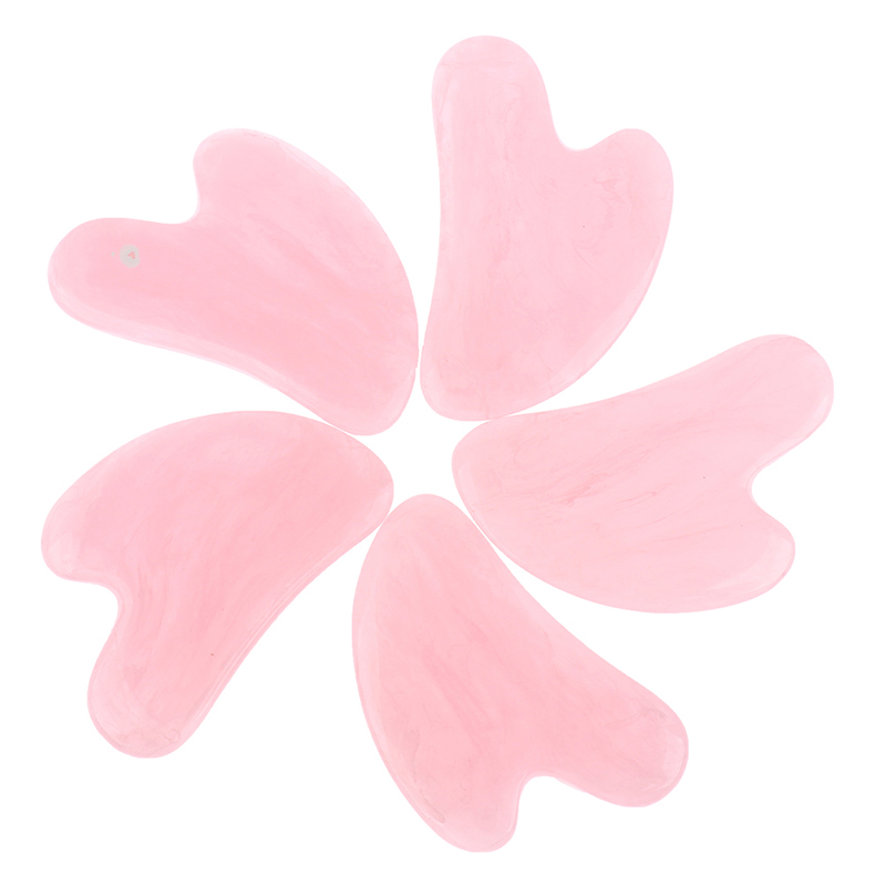 Gua Sha Tool Rose Quartz - 5 Stück Rosa Natürlicher Jade Rosenquarz