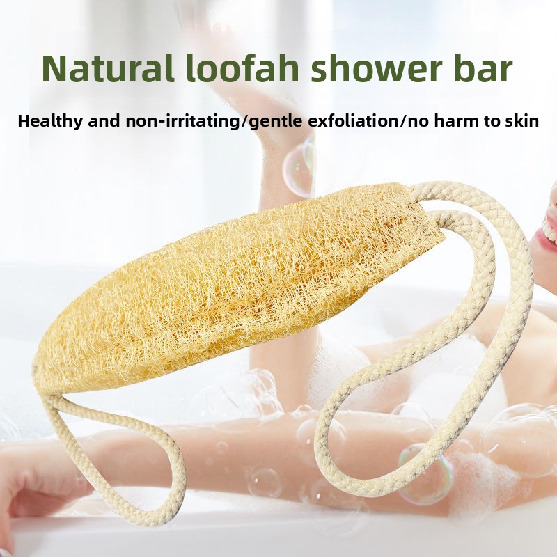 Body Loofah Natural - Luffa-Badeschwamm, Natürliches Rückenpeeling-Wunderwerkzeug, Bade-Exfoliations-Tool, Haushalts-Badeball, Langer