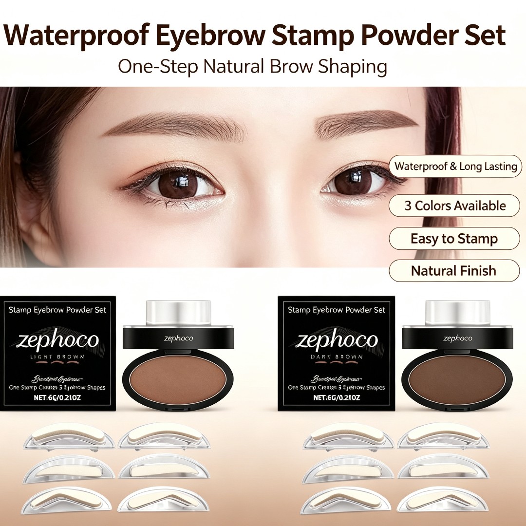 Brow Lamination Kit - Augenbrauen-Puder-Stempel-Set: Wasserfeste Tönungsschablone für schnelle, natürliche