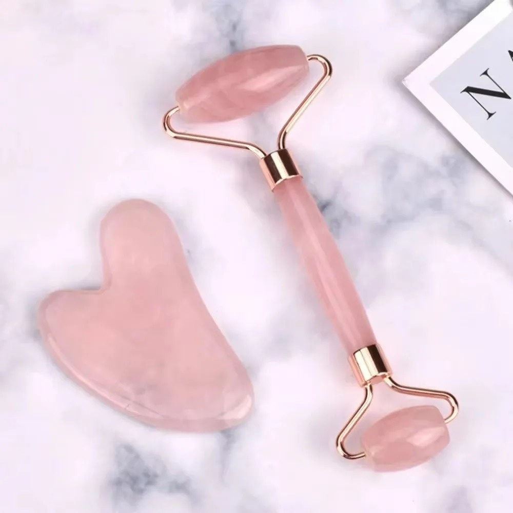Spa Wellness Locations - Gua Sha & Gesichtsroller-Set, Anti-Schwellungs-Massagegerät für