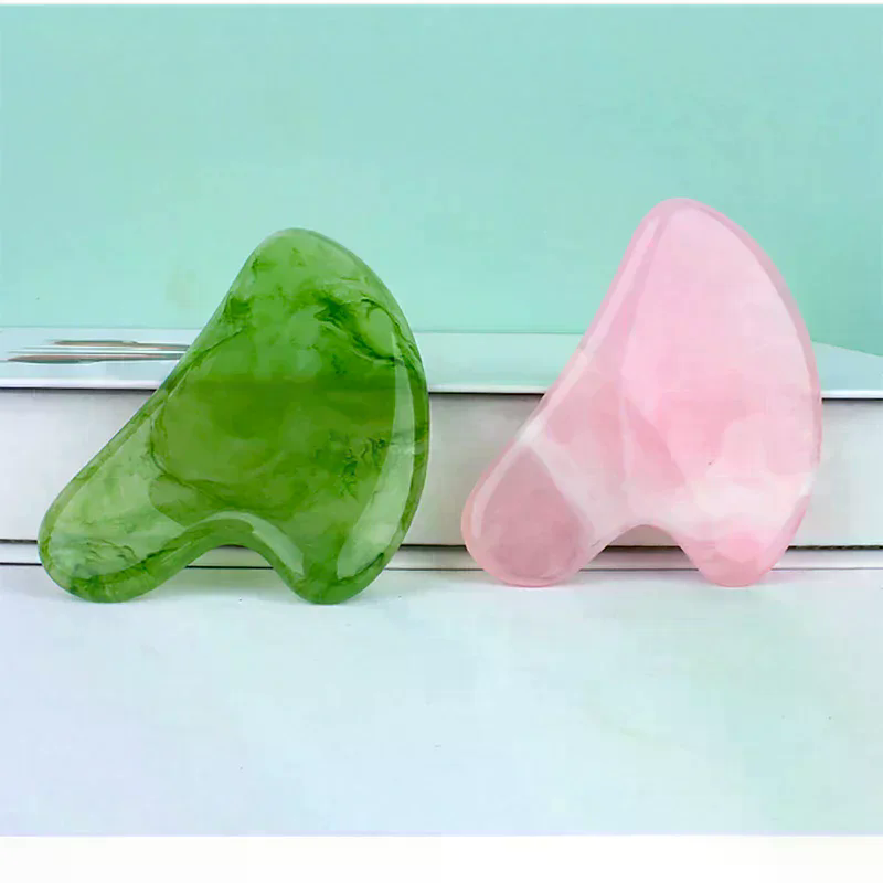 Gua Sha Tool Rose Quartz - Natürlicher Stein Jade Gouache Schaber Rosenquarz