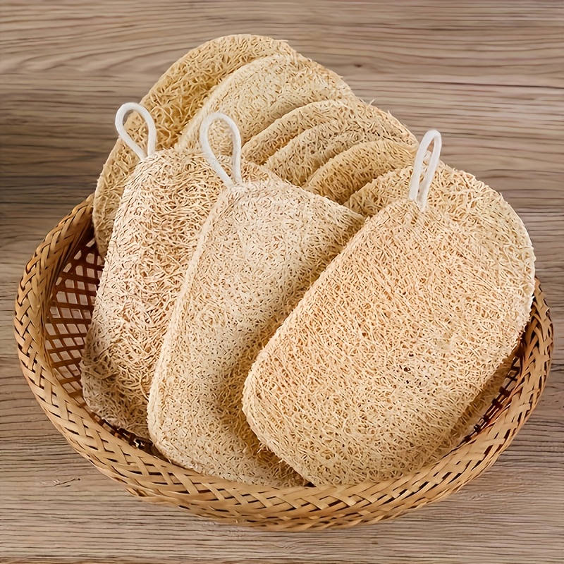 Body Loofah Natural - Natürliche Luffa-Peeling-Schwämme Sanfte Dusch-Körperbürste Bambusfaser-Reinigungspads Badezimmer-Hautpflegewerkzeug