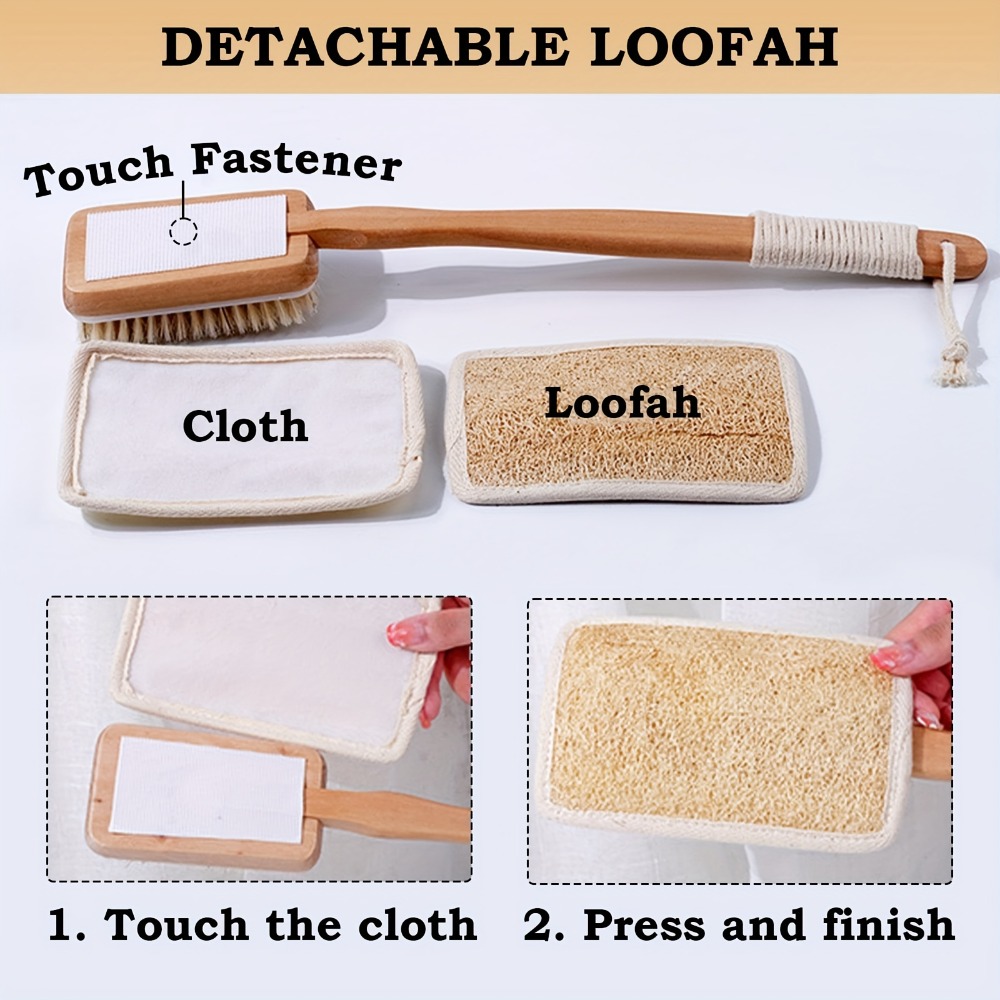 Holz-Badebürste mit langem Gri – Body Loofah Natural Bewertung und Preis