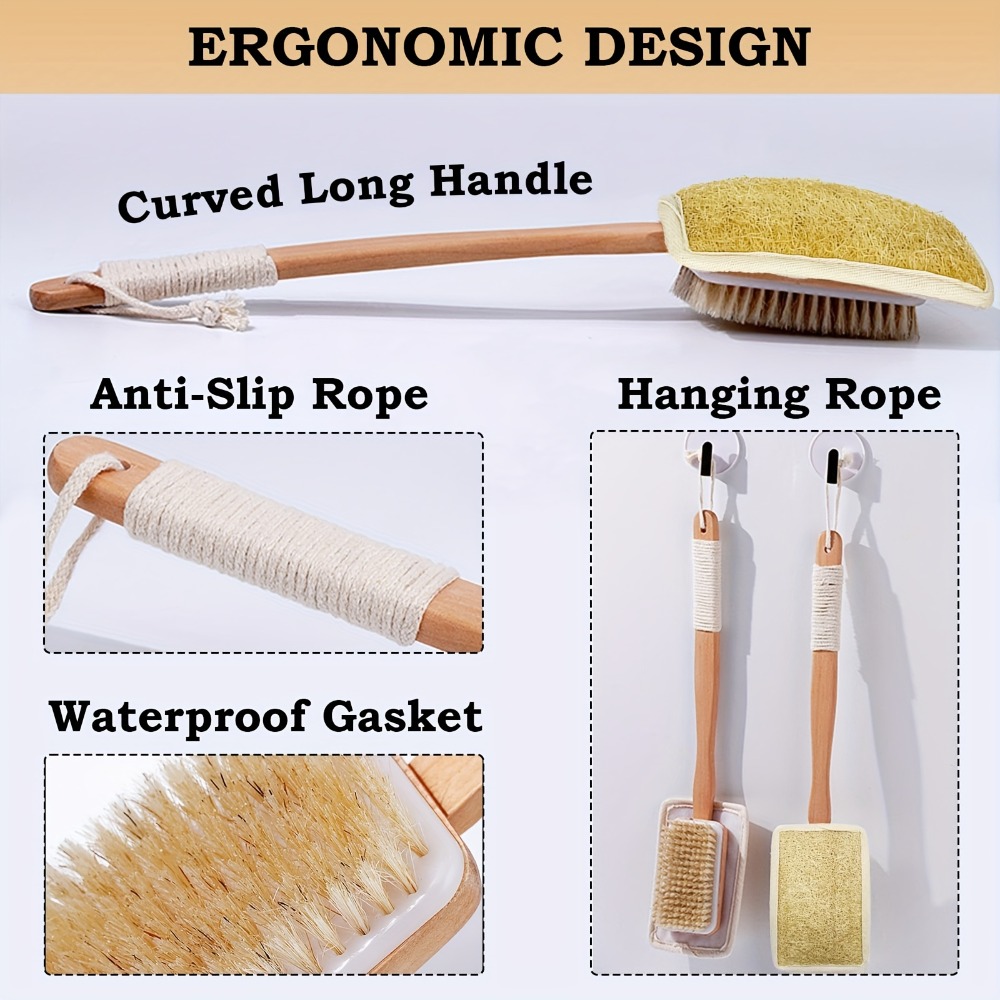 Holz-Badebürste mit langem Gri – Body Loofah Natural Bewertung und Preis